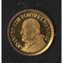 Giovanni XXIII Piccola Mini Moneta Medaglia ricordo   1 cm. Placcata Oro